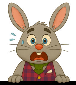 Nutty Rabbit looking startled